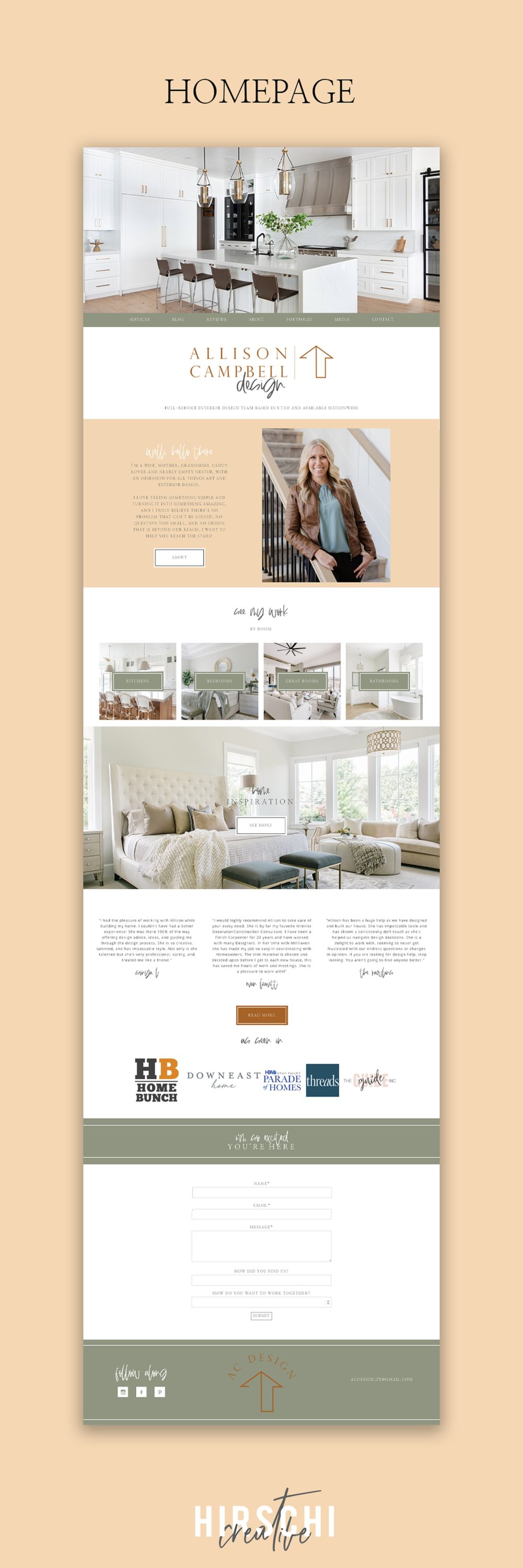 Interior Designer Website homepage webpage